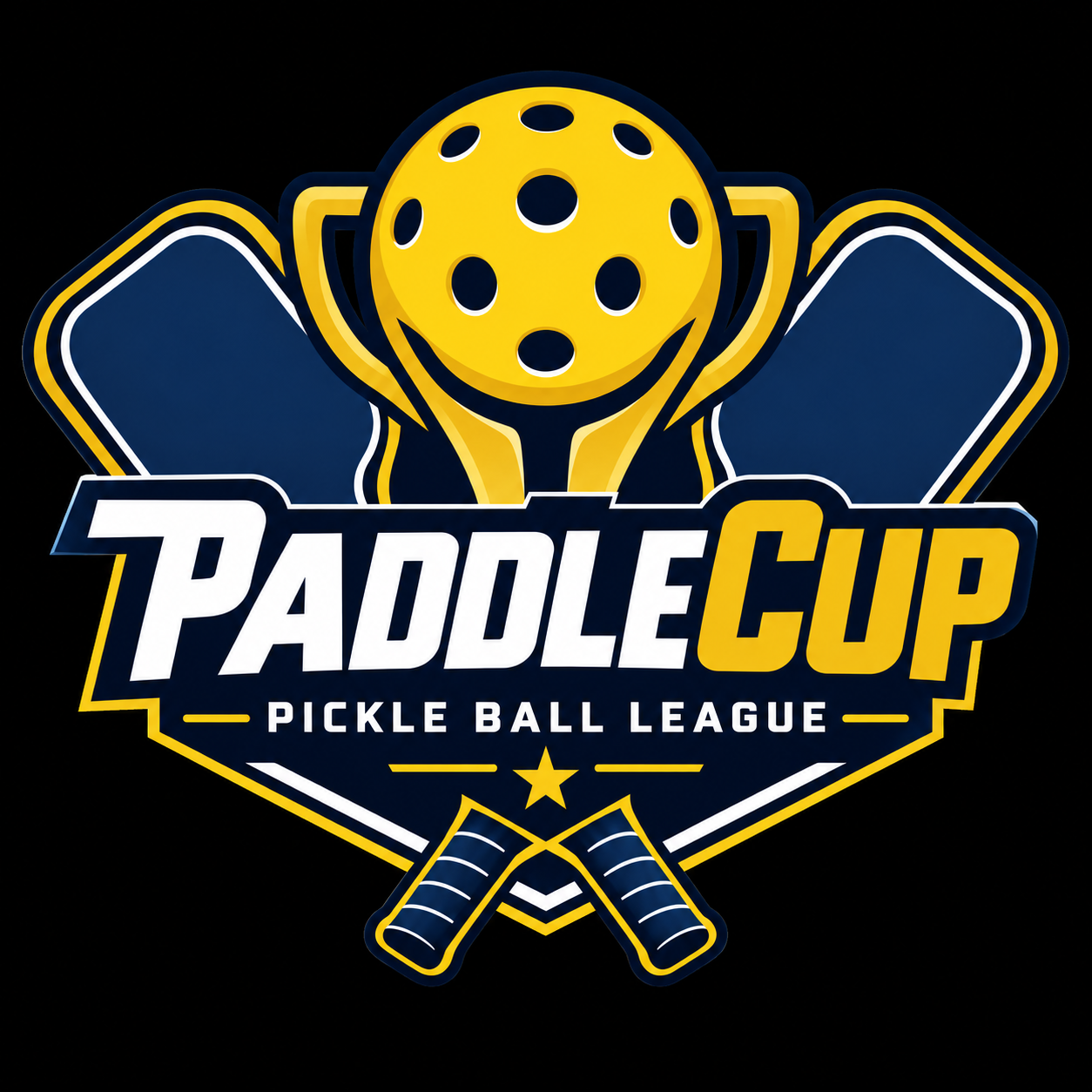 PaddleCup League trophy and paddles crest